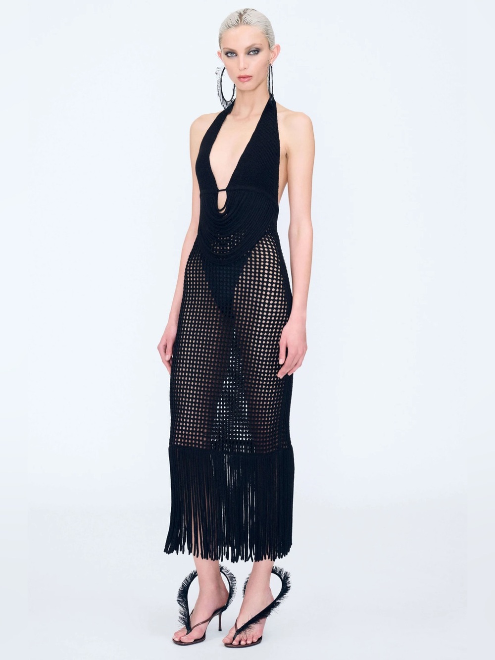 Haelo by Dion Lee DOUBLE TWO-TONE FRINGE DRESS NWT XS